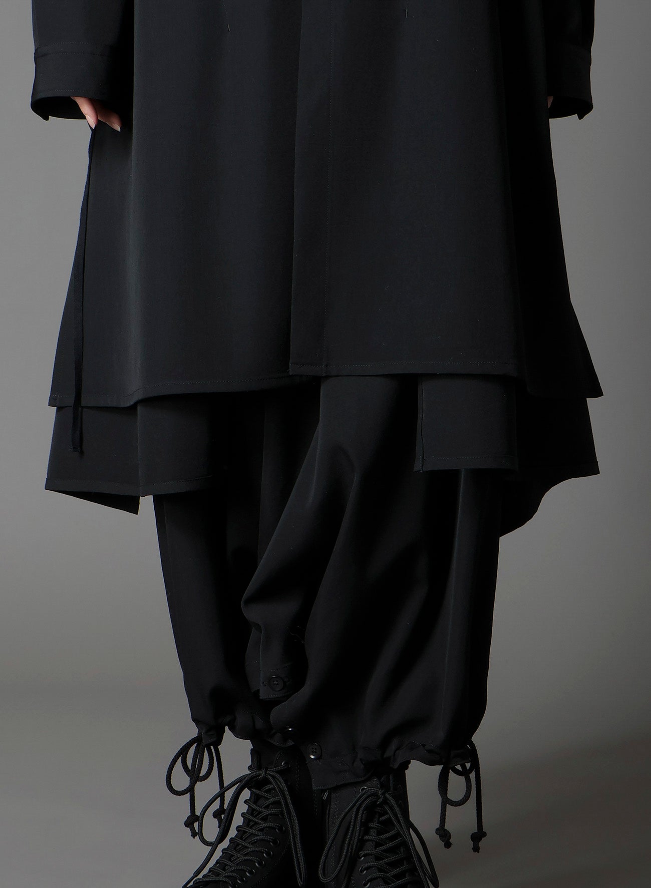 WOOL GABARDINE 3WAY LONG SHIRT