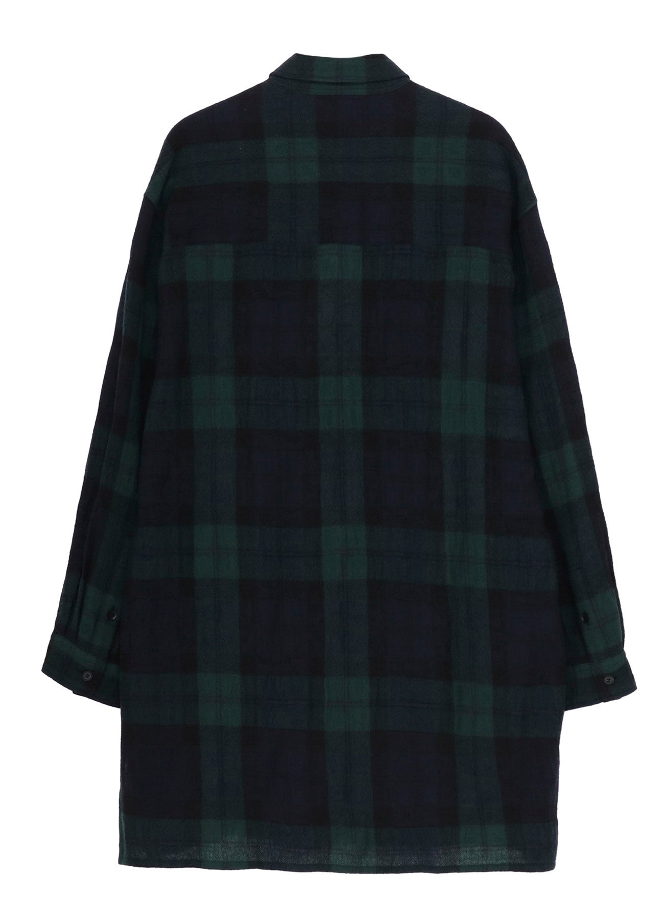 BIG REFINE PLAID LONG SHIRT W/WAIST POCKET