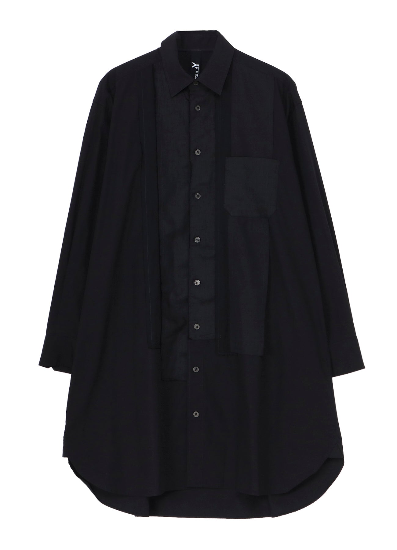 SWITCHING MATERIAL FRONT PANAL STANDARD BLACK SHIRT