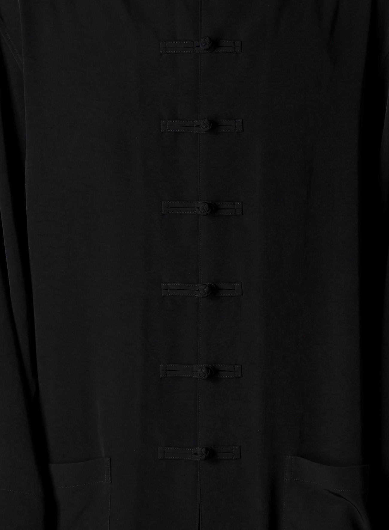 CREPE DE CHINE SHAKA BUTTON STAND COLLAR SHIRT