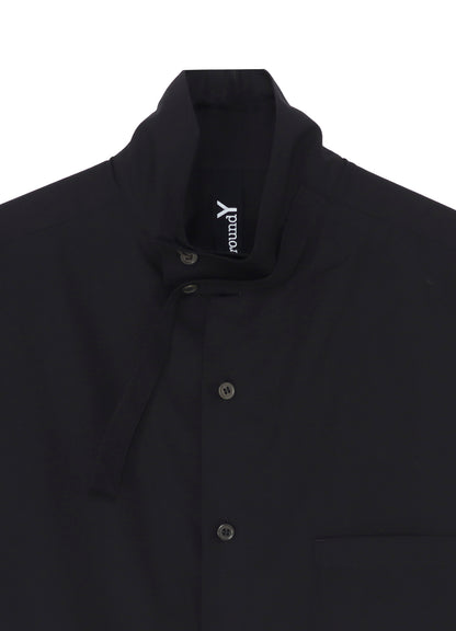 COTTON BROAD STAND COLLAR SHIRT
