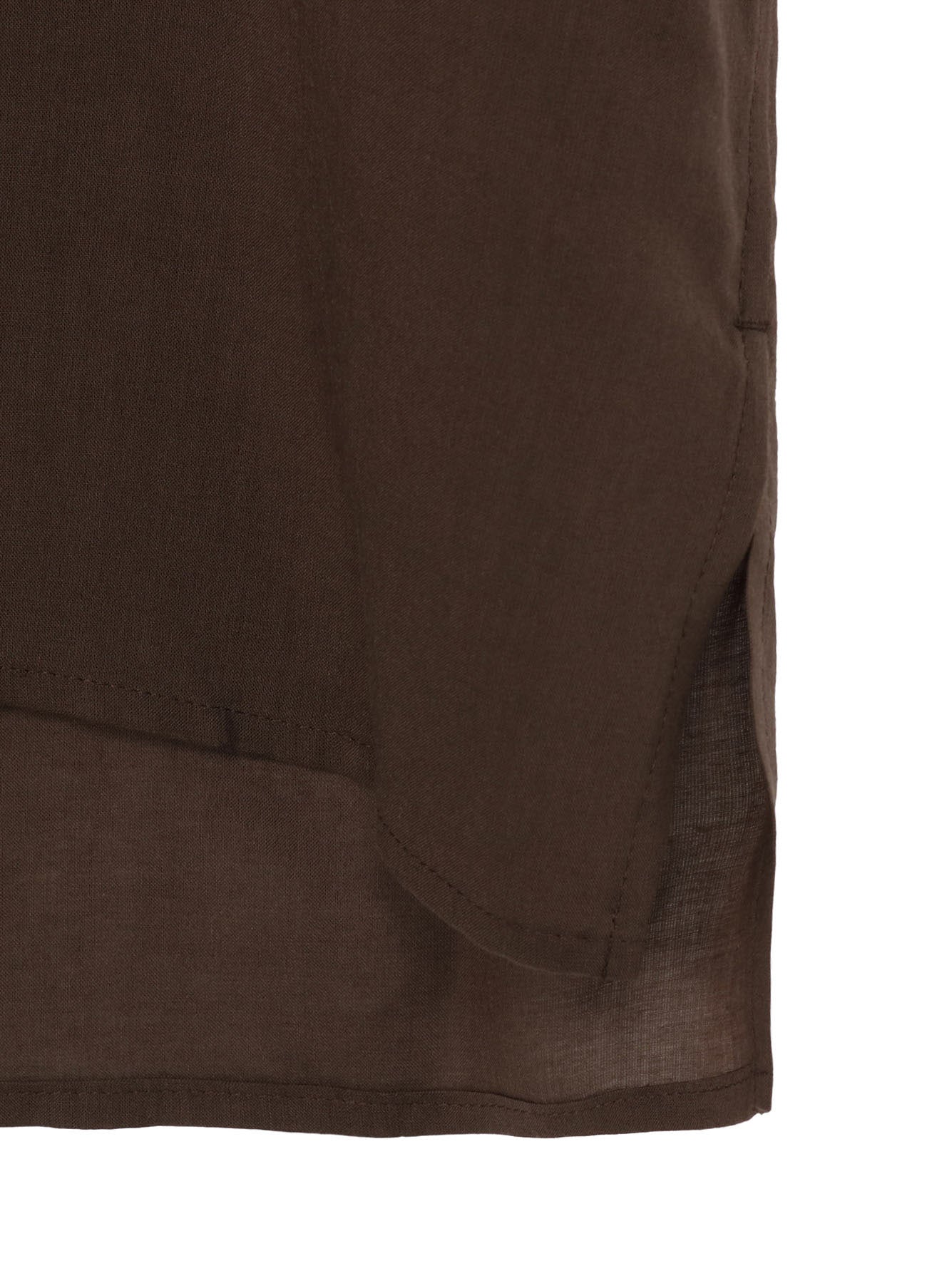CELLULOSE LAWN DOUBLE COLLAR SLANTED POCKET SHIRT