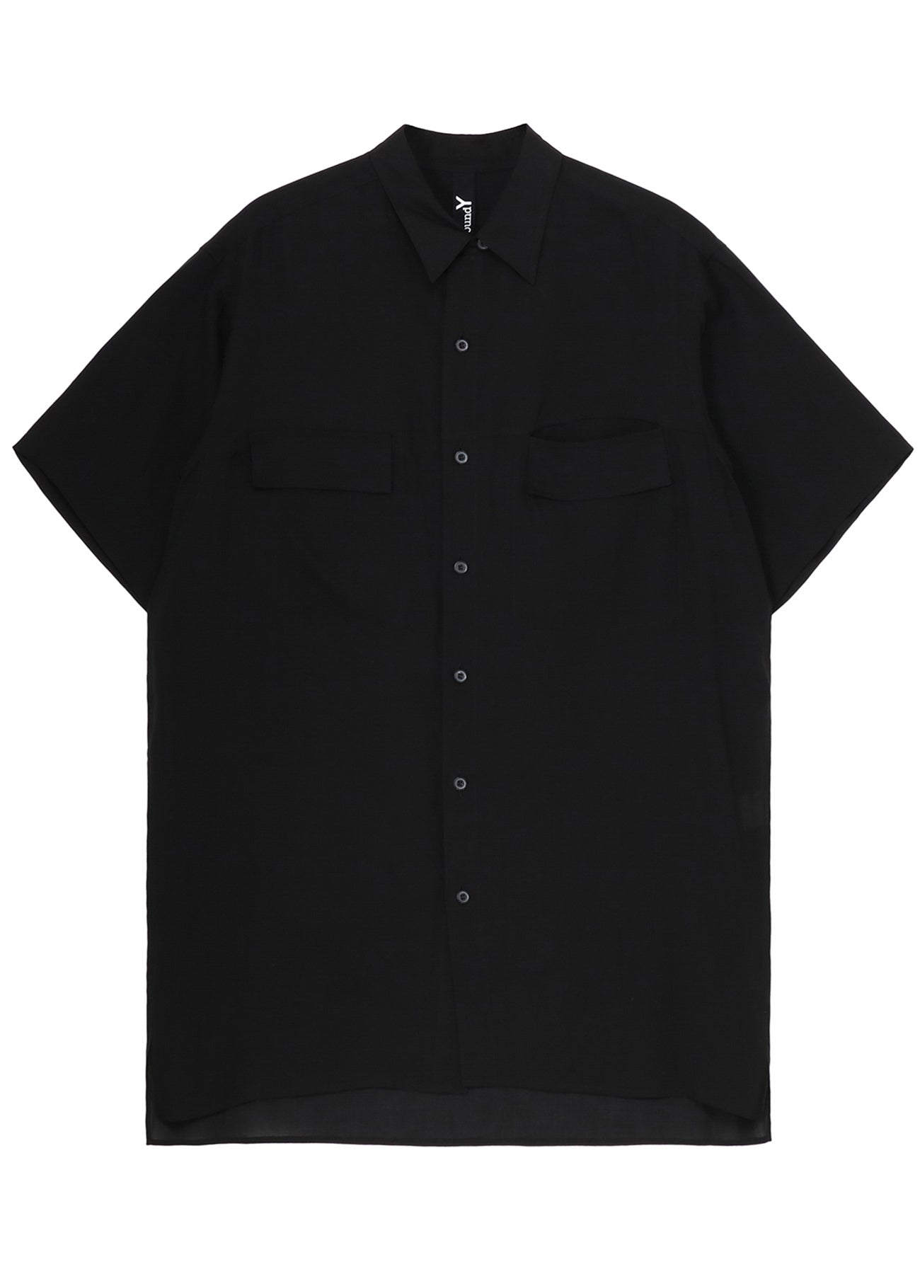 CELLULOSE LAWN PARALLEL PANEL FLAP SHORT SLEEVED SHIRT
