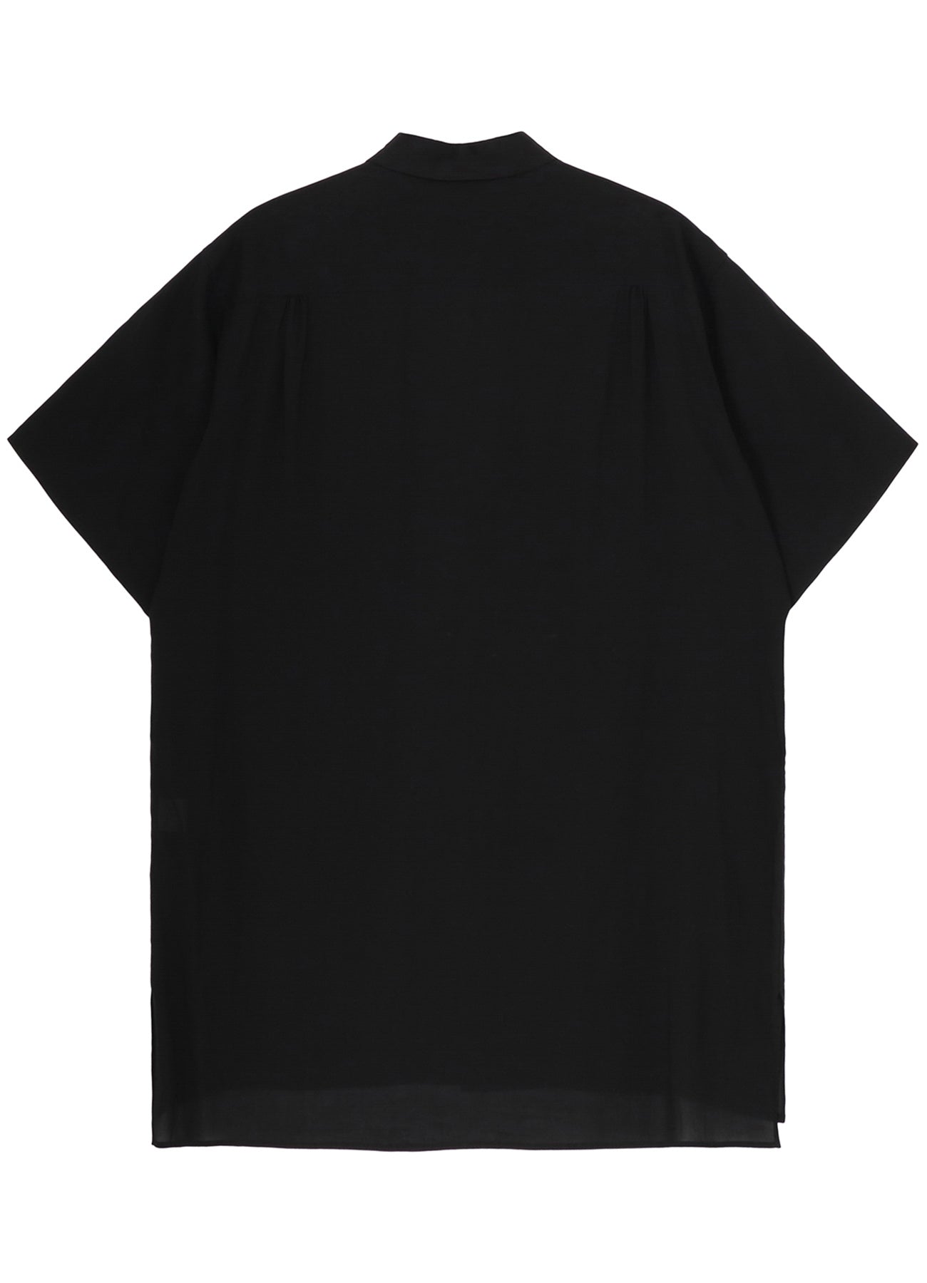 CELLULOSE LAWN PARALLEL PANEL FLAP SHORT SLEEVED SHIRT