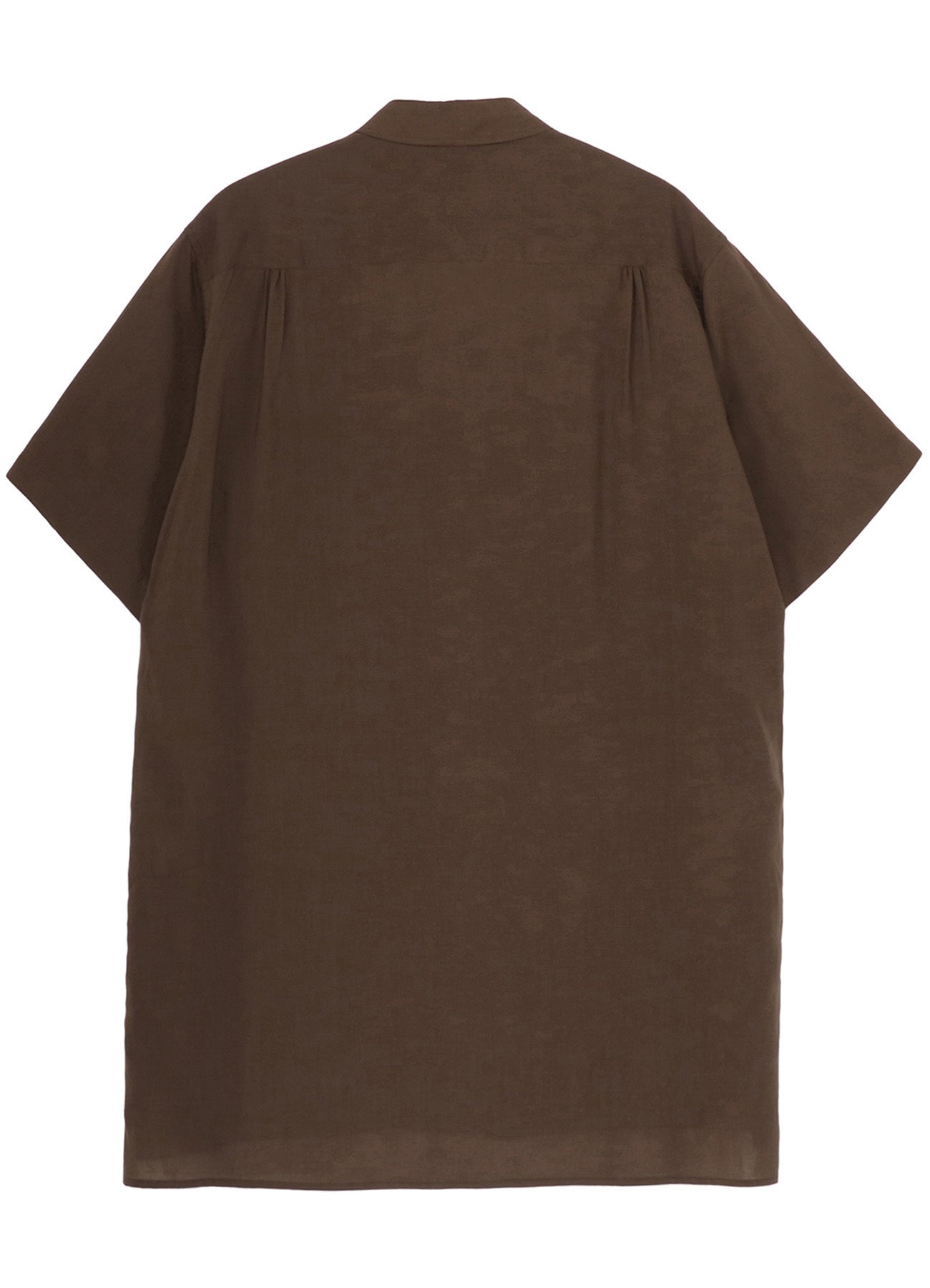 CELLULOSE LAWN PARALLEL PANEL FLAP SHORT SLEEVED SHIRT