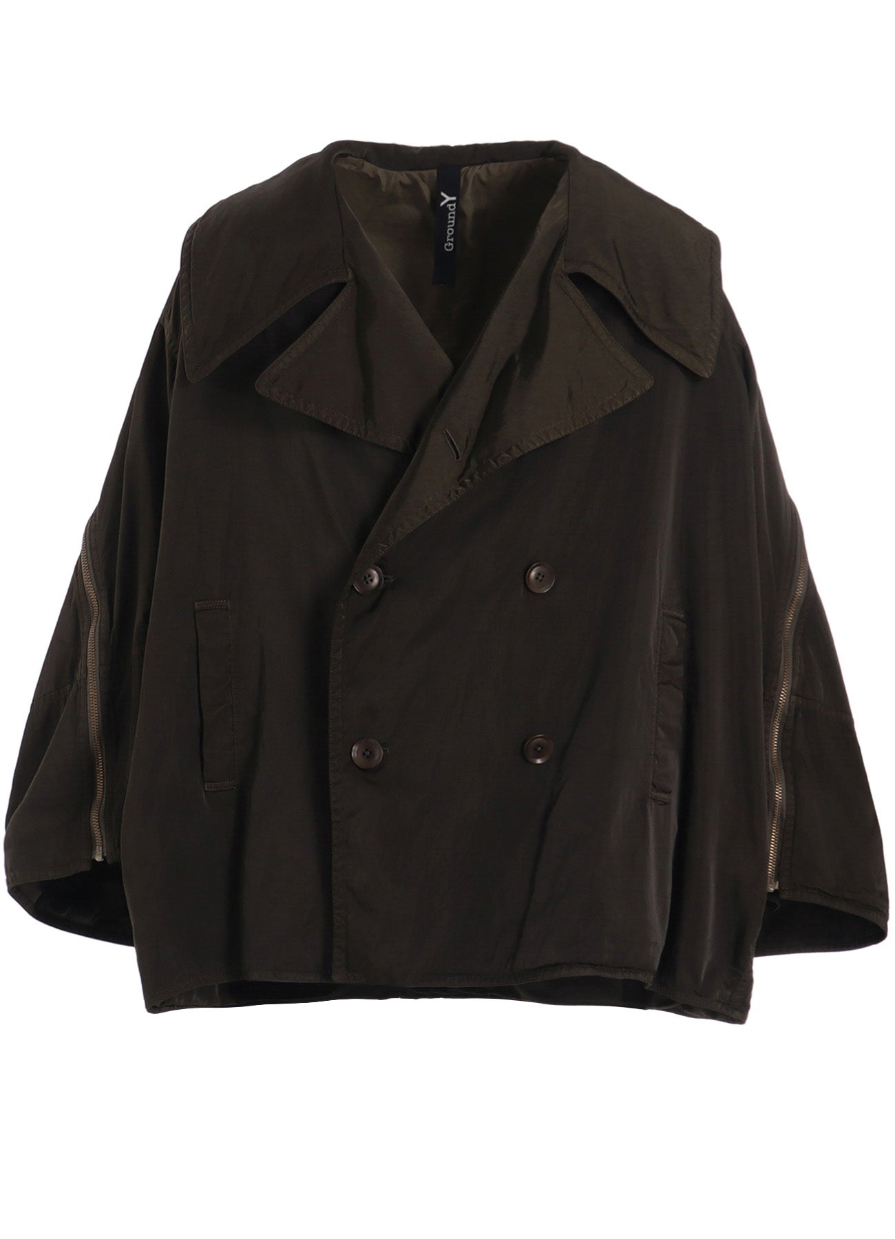 PRODUCT DYED NYLON TEILL+POLYESTER TAFTA SHORT LENGTH BIG SLEEVE DOUBLE COAT