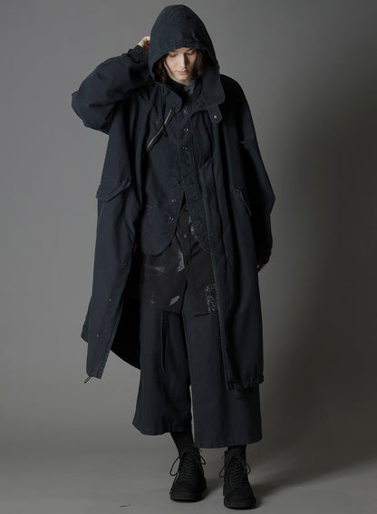 C/NY SULFUR DYEING STONE WASH BIO HOODED MODS COAT