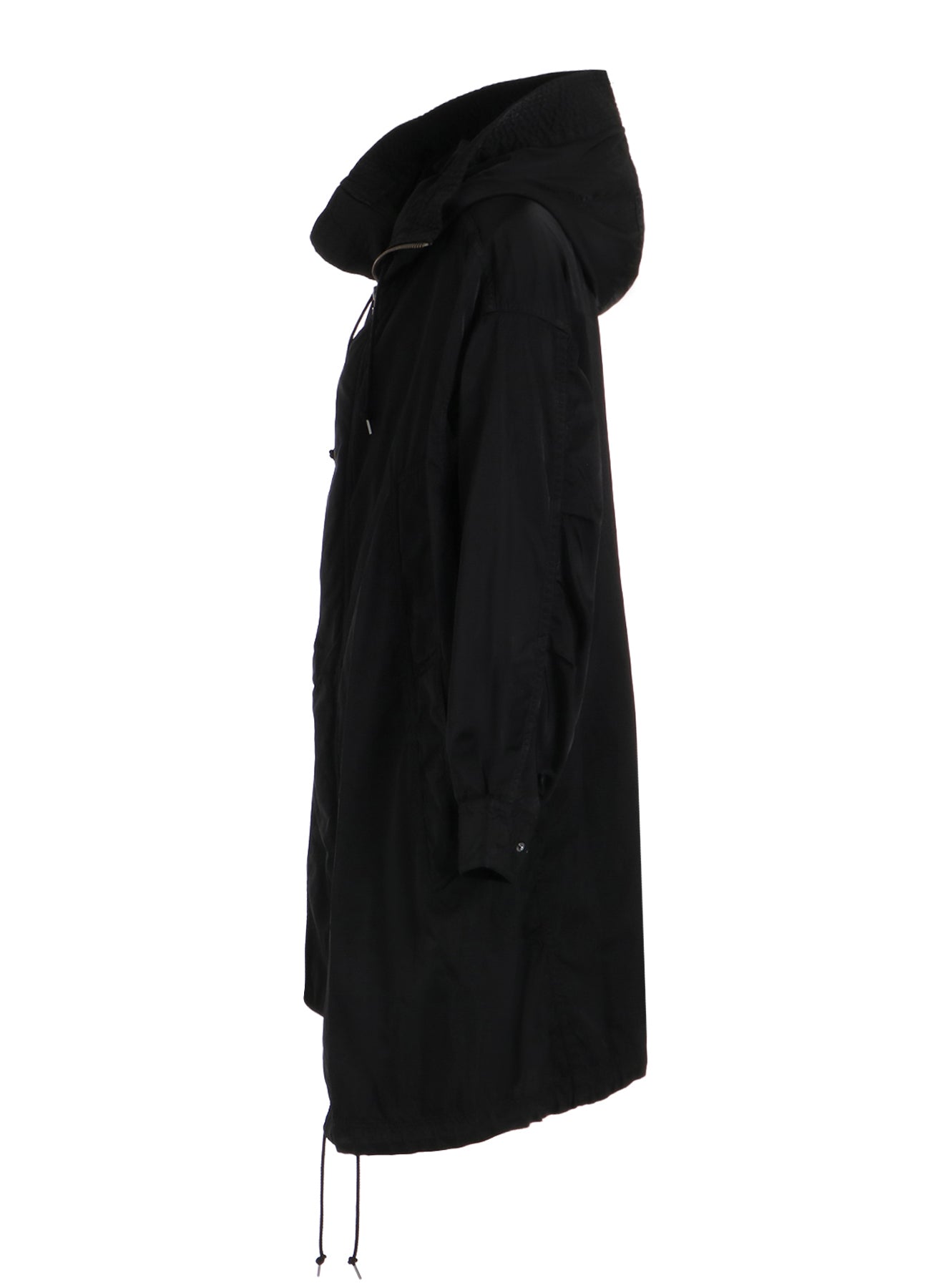 PRODUCT DYED NYLON TEILL+POLYESTER TAFTA HIGH NECK HOODED MODS COAT