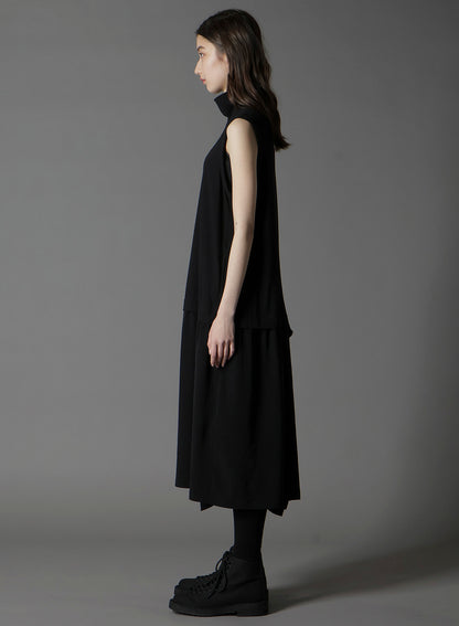 ULTIMA JERSEY + CREPE DE CHINE DOCKING CLOTH LONG DRESS