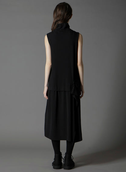 ULTIMA JERSEY + CREPE DE CHINE DOCKING CLOTH LONG DRESS