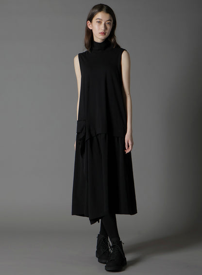 ULTIMA JERSEY + CREPE DE CHINE DOCKING CLOTH LONG DRESS