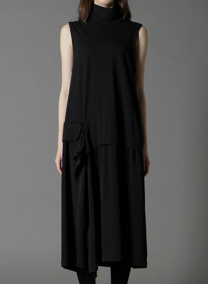 ULTIMA JERSEY + CREPE DE CHINE DOCKING CLOTH LONG DRESS