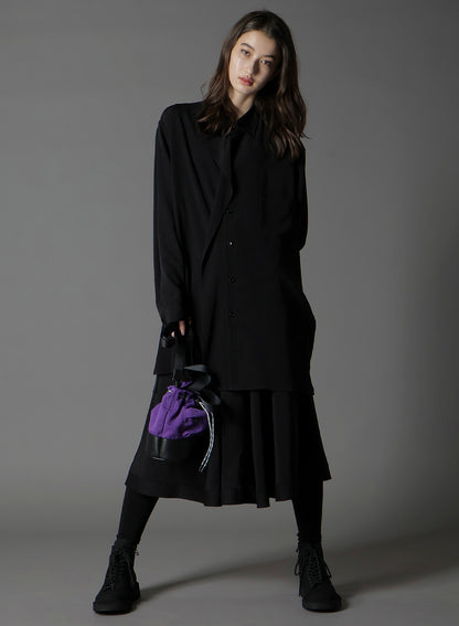 WRINKLED NYLON 2 WAY POUCH