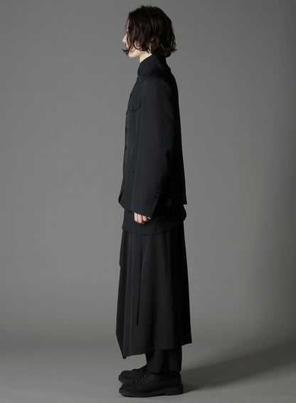 WOOL GABARDINE MEN STAND COLLAR JACKET