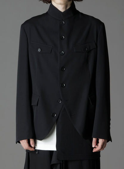 WOOL GABARDINE MEN STAND COLLAR JACKET