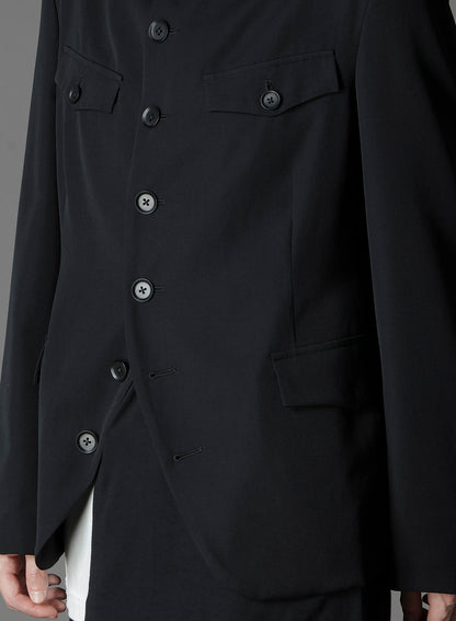 WOOL GABARDINE MEN STAND COLLAR JACKET