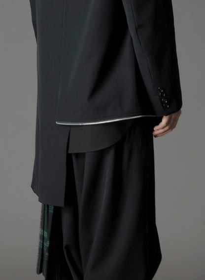 W/GABARDINE DOUBLE GAUZE  RIGHT PLEATED JACKET