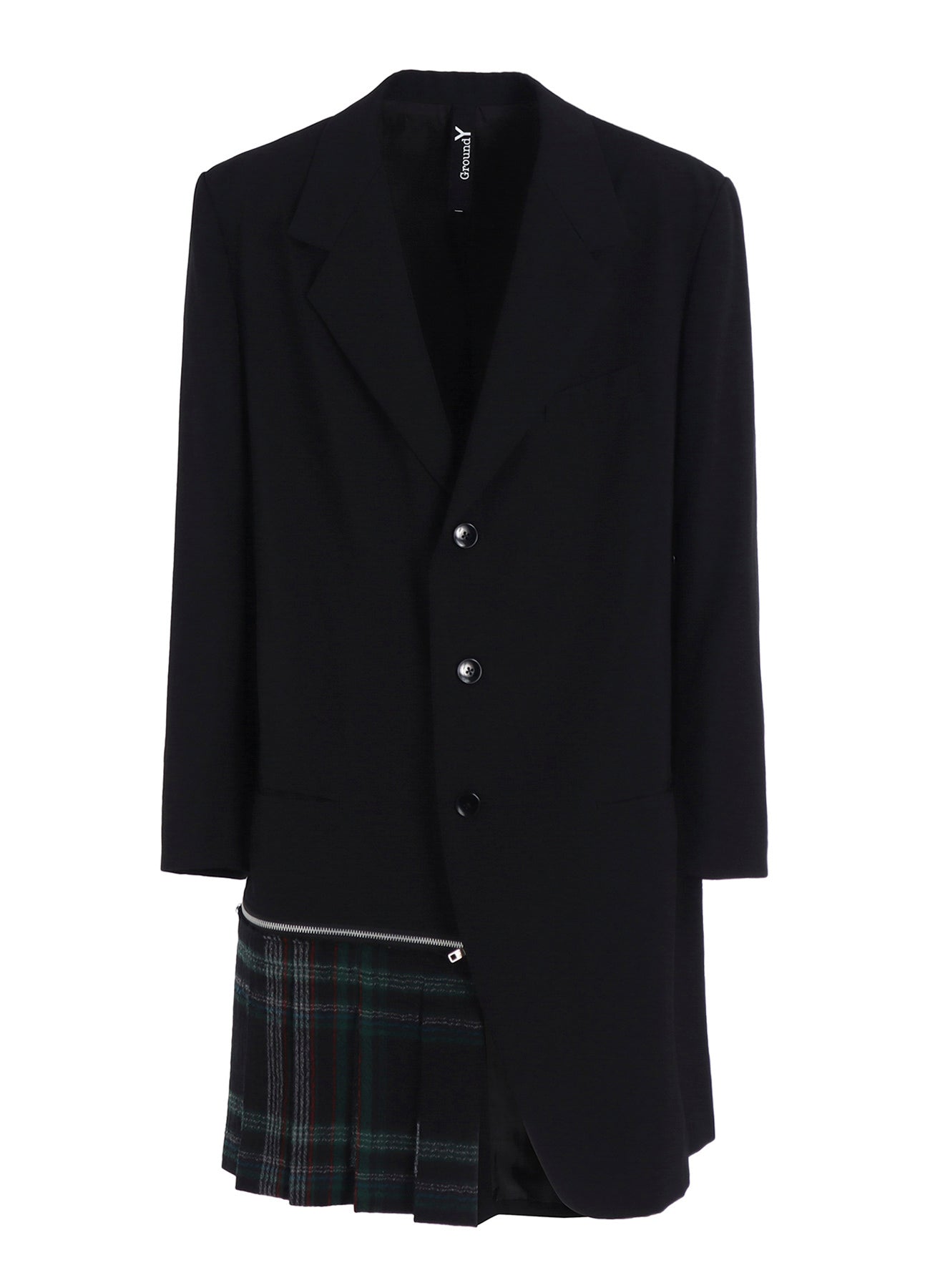 W/GABARDINE DOUBLE GAUZE RIGHT PLEATED JACKET