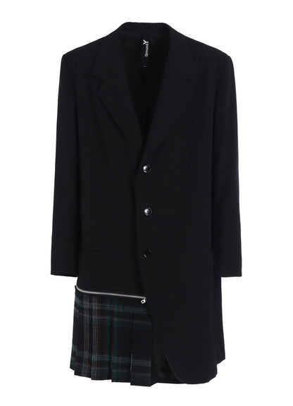 W/GABARDINE DOUBLE GAUZE  RIGHT PLEATED JACKET