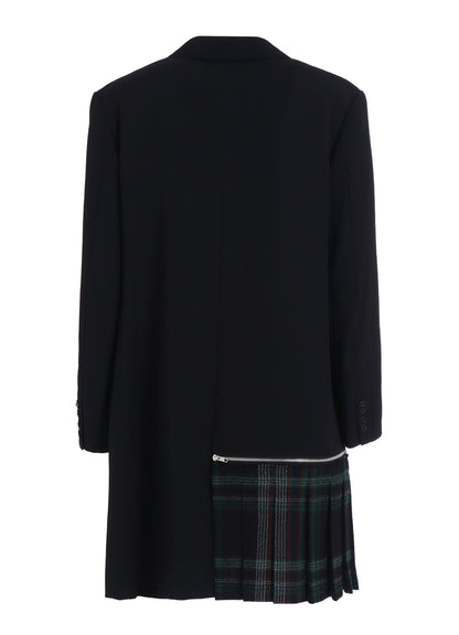 W/GABARDINE DOUBLE GAUZE  RIGHT PLEATED JACKET