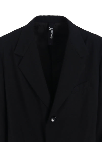 W/GABARDINE DOUBLE GAUZE  RIGHT PLEATED JACKET