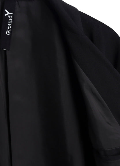 W/GABARDINE DOUBLE GAUZE  RIGHT PLEATED JACKET