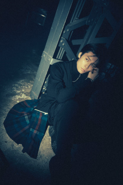 W/GABARDINE DOUBLE GAUZE  PLEATED VEST