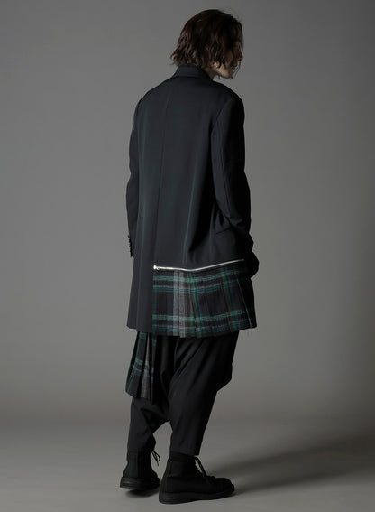 W/GABARDINE DOUBLE GAUZE  RIGHT PLEATED JACKET