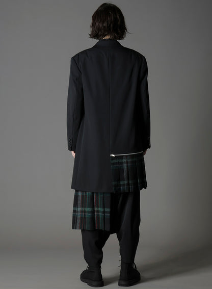 W/GABARDINE DOUBLE GAUZE  RIGHT PLEATED JACKET