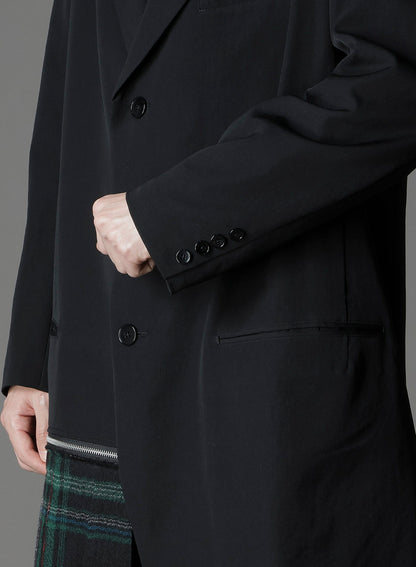 W/GABARDINE DOUBLE GAUZE  RIGHT PLEATED JACKET