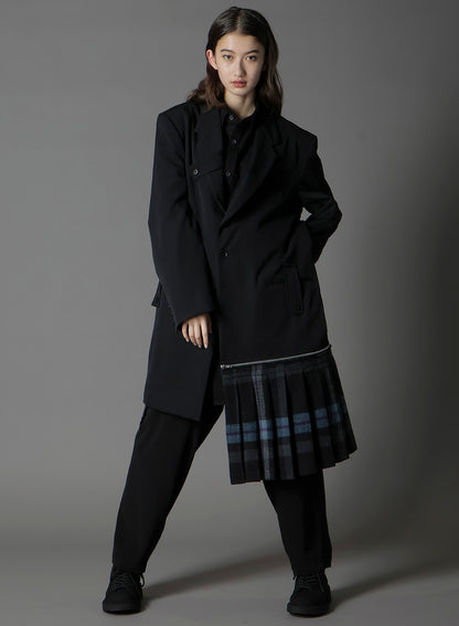 W/GABARDINE DOUBLE GAUZE PLEATED JACKET W/ TAB