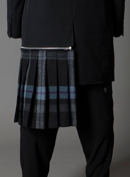 W/GABARDINE DOUBLE GAUZE PLEATED JACKET W/ TAB