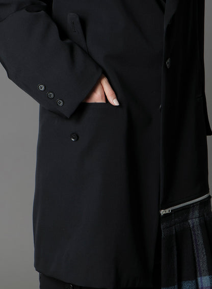 W/GABARDINE DOUBLE GAUZE PLEATED JACKET W/ TAB