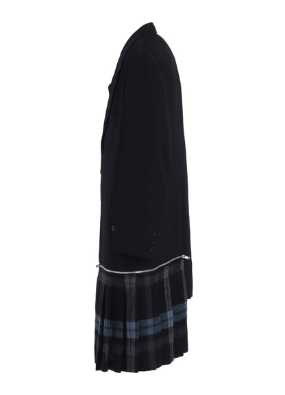 W/GABARDINE DOUBLE GAUZE PLEATED JACKET W/ TAB