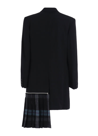 W/GABARDINE DOUBLE GAUZE PLEATED JACKET W/ TAB