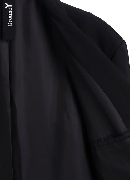 W/GABARDINE DOUBLE GAUZE PLEATED JACKET W/ TAB