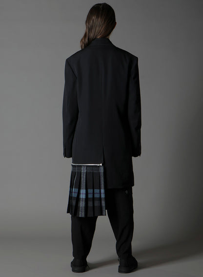 W/GABARDINE DOUBLE GAUZE PLEATED JACKET W/ TAB