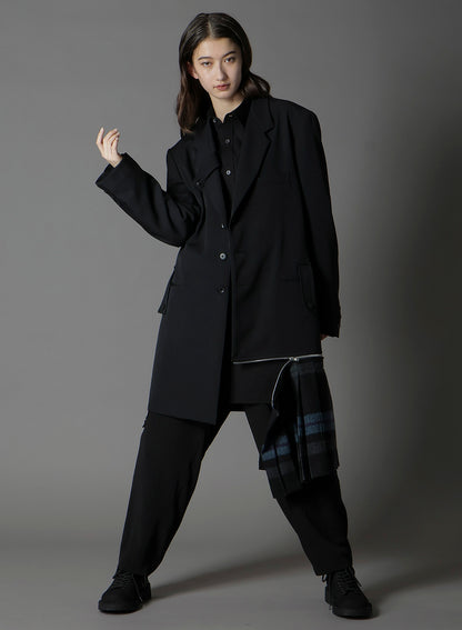 W/GABARDINE DOUBLE GAUZE PLEATED JACKET W/ TAB