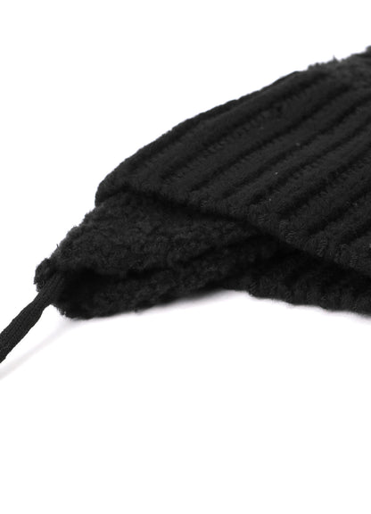 Wool boa+EX FineMerino Wool FLIGHT KNIT CAP