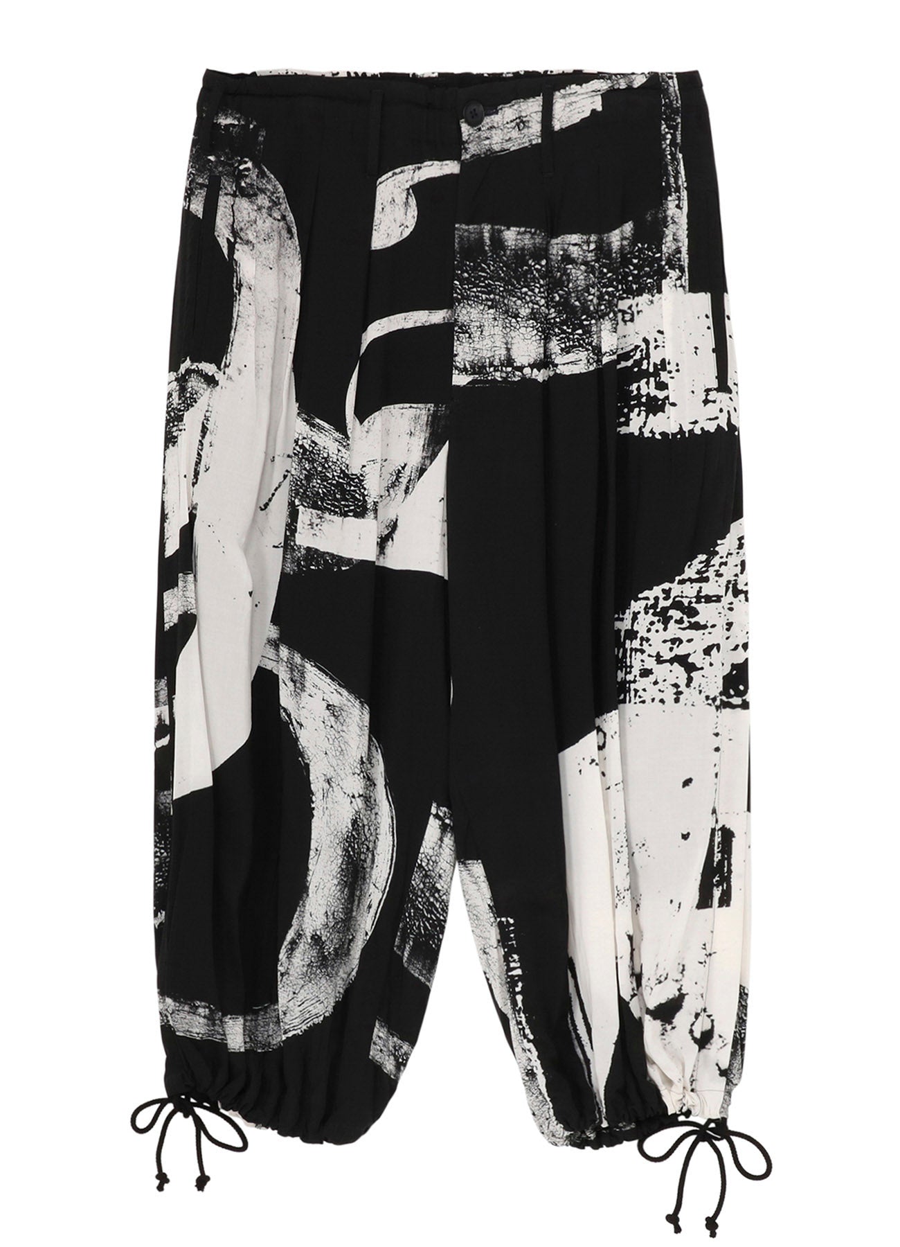 RAYON PRINT NUMBER PATTERN BALLOON PANTS