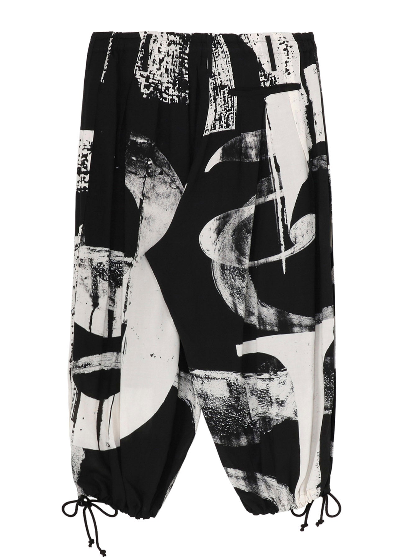RAYON PRINT NUMBER PATTERN BALLOON PANTS