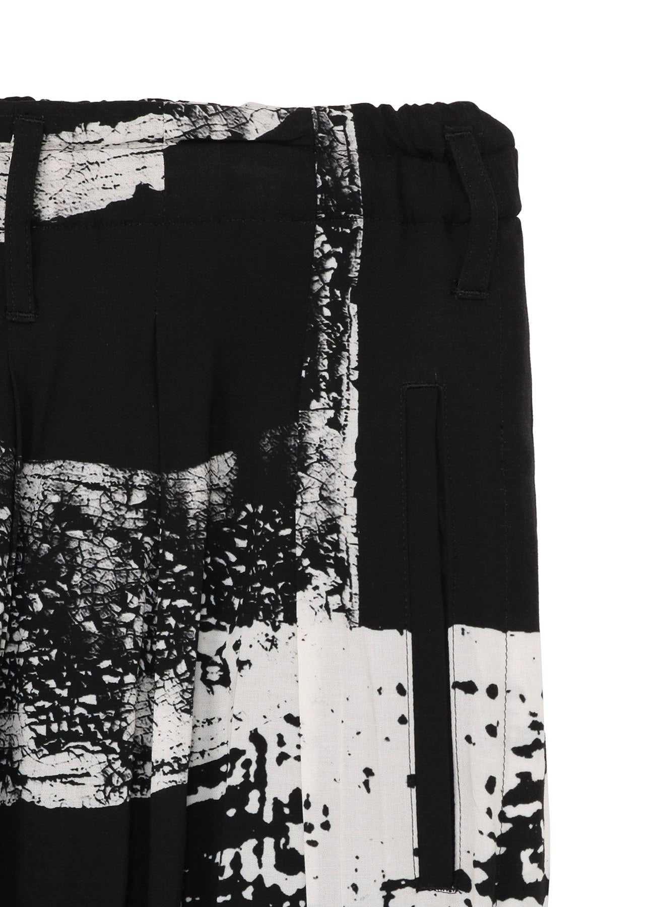 RAYON PRINT NUMBER PATTERN BALLOON PANTS