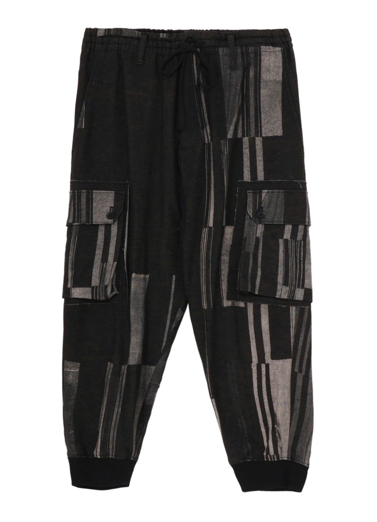 FLANNEL STRIPE PATTERN STANDARD RIBBED HEM CARGO