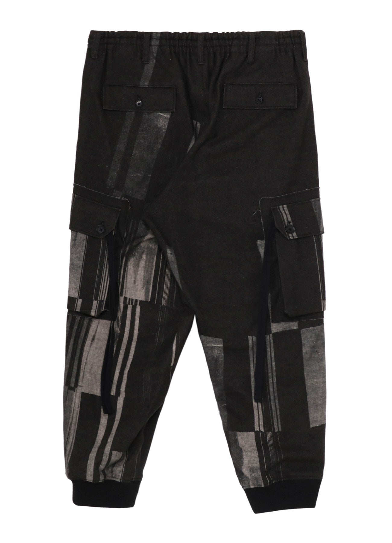 FLANNEL STRIPE PATTERN STANDARD RIBBED HEM CARGO