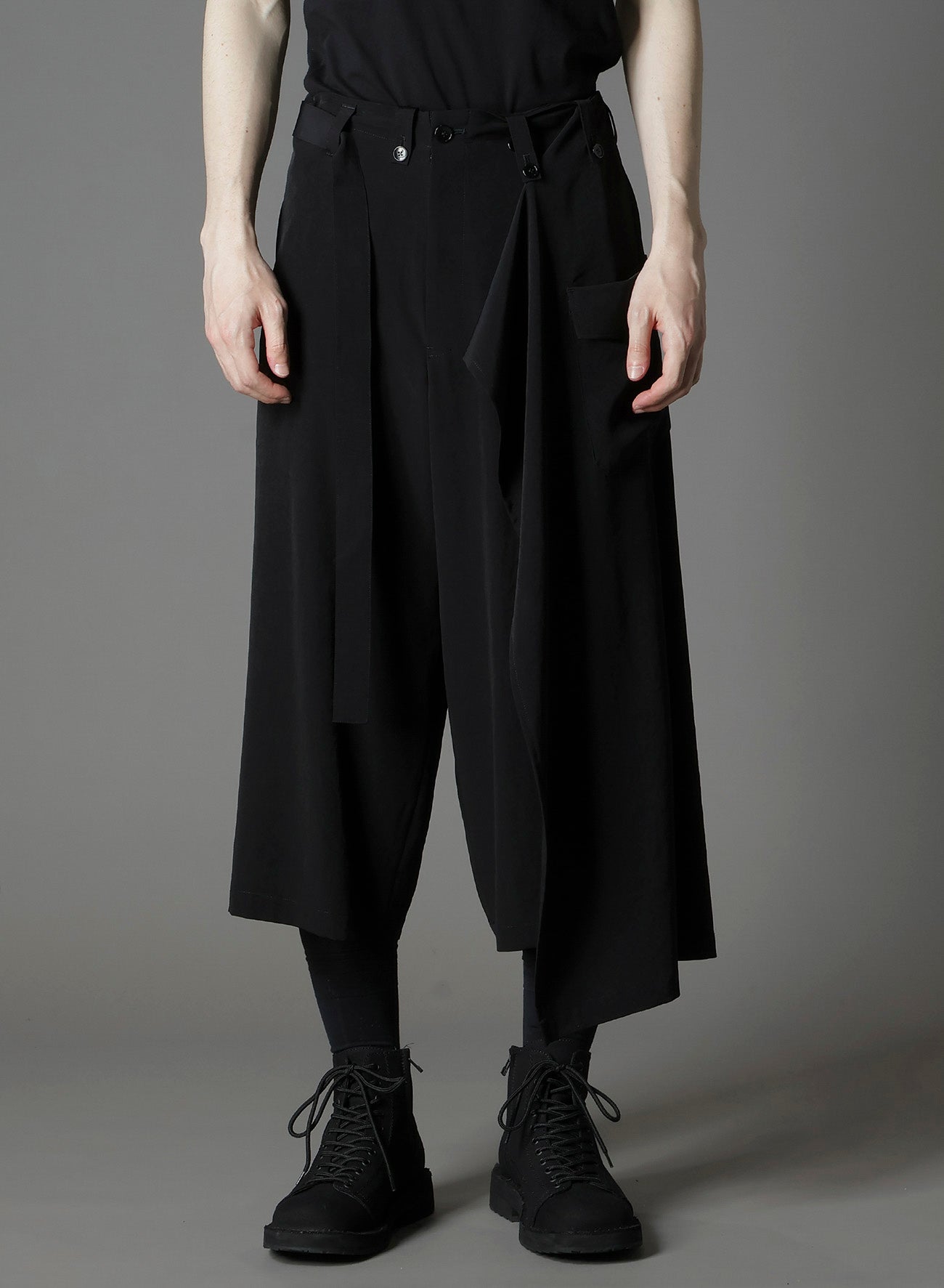 CREPE DE CHINE WRAP SKIRT PANTS