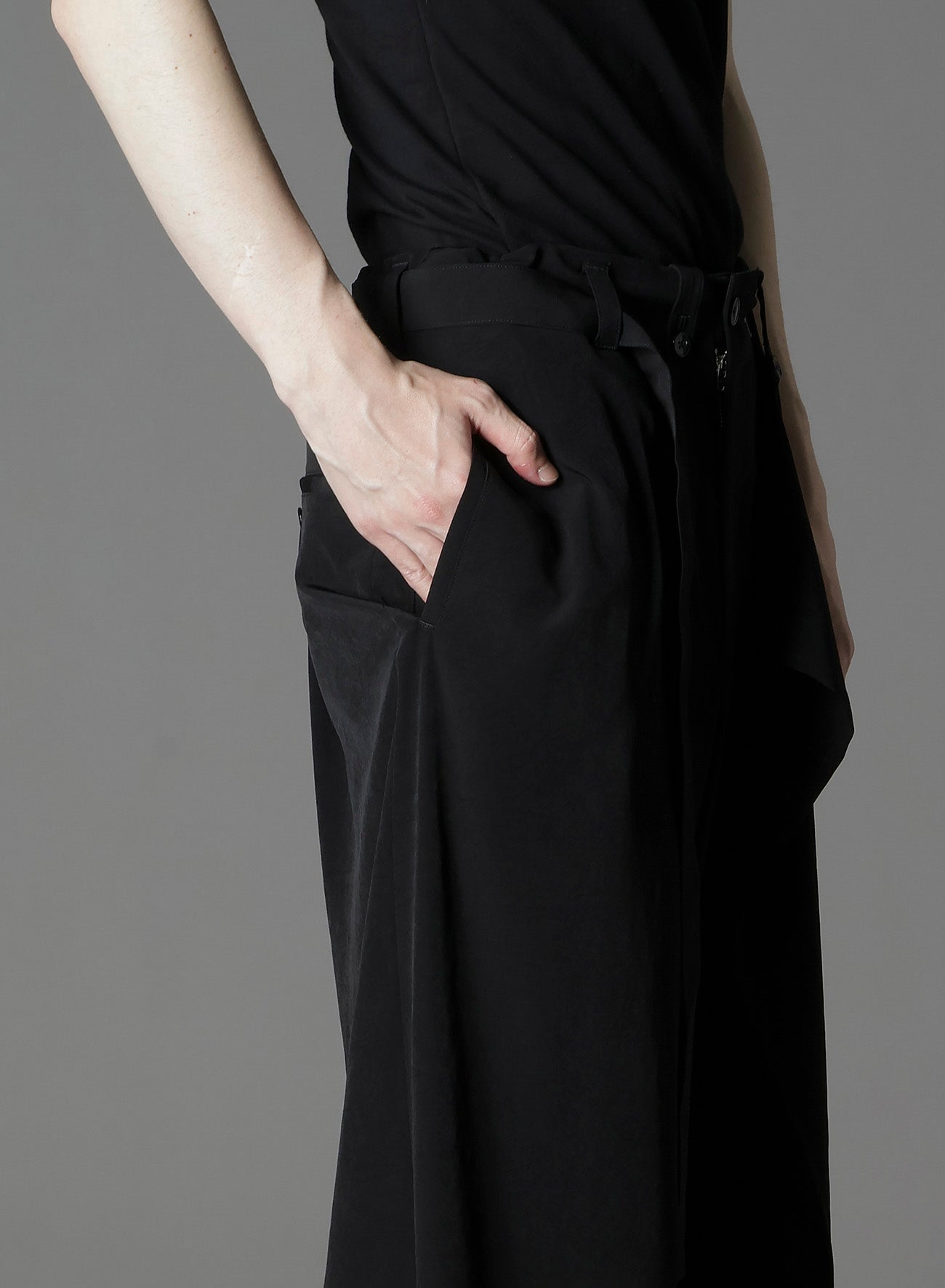 CREPE DE CHINE WRAP SKIRT PANTS