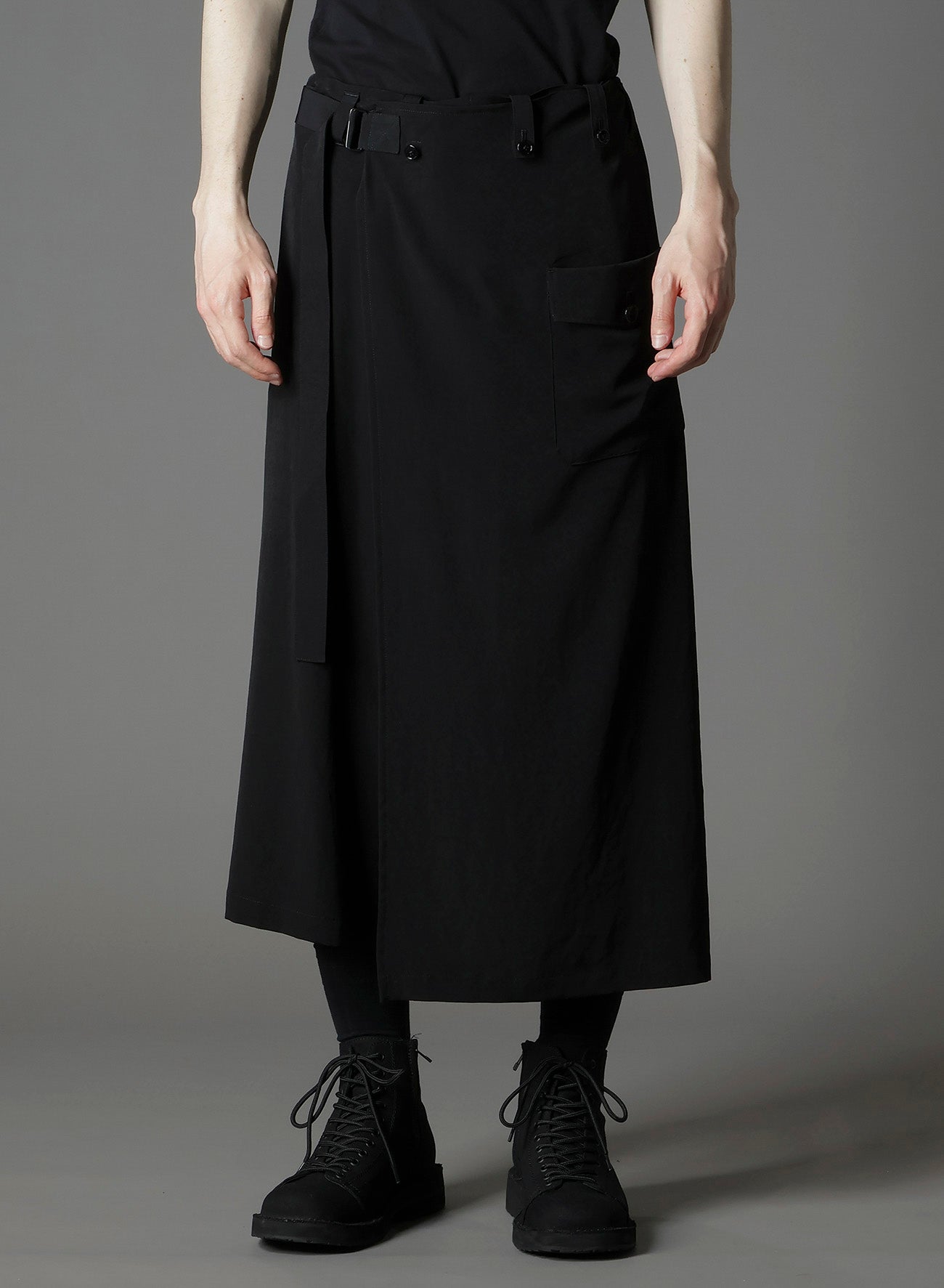 CREPE DE CHINE WRAP SKIRT PANTS
