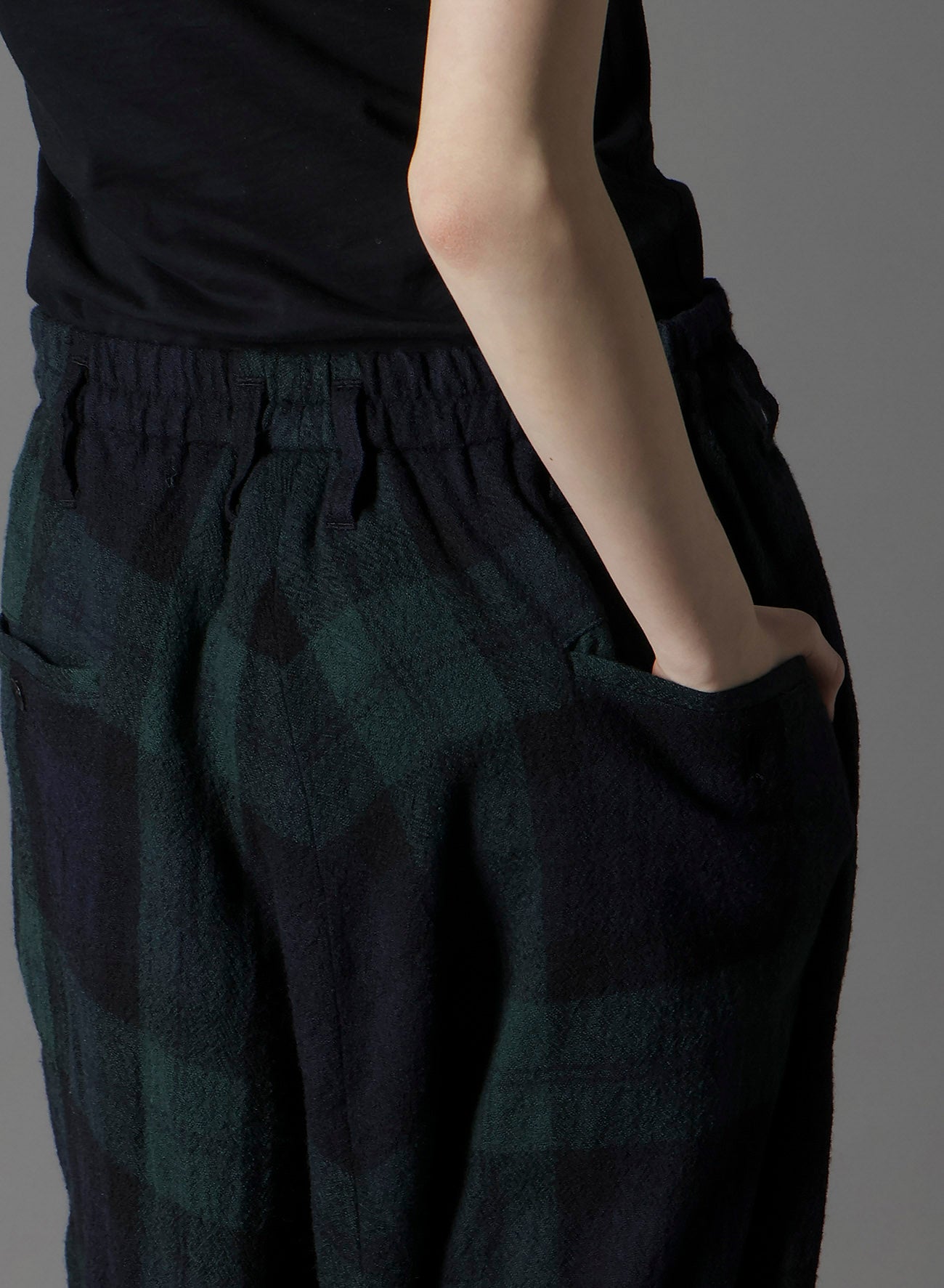 BIG REFINE PLAID INSEAM BUTTON SAROUEL PANTS