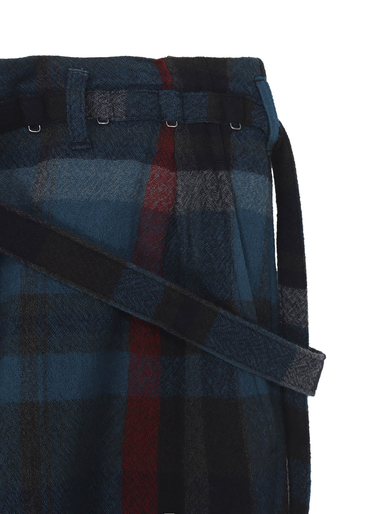 W/GABARDINE DOUBLE GAUZE PLEATED WRAP PANTS