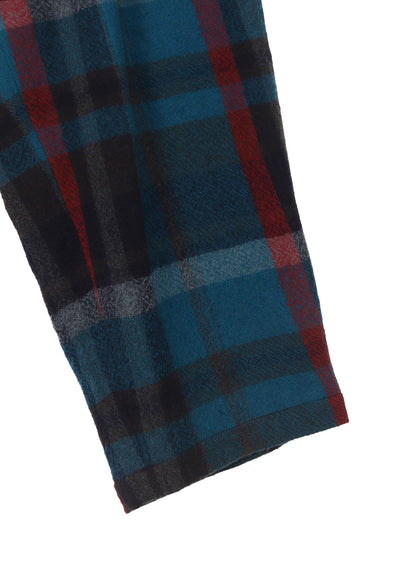 W/GABARDINE DOUBLE GAUZE  PLEATED WRAP PANTS